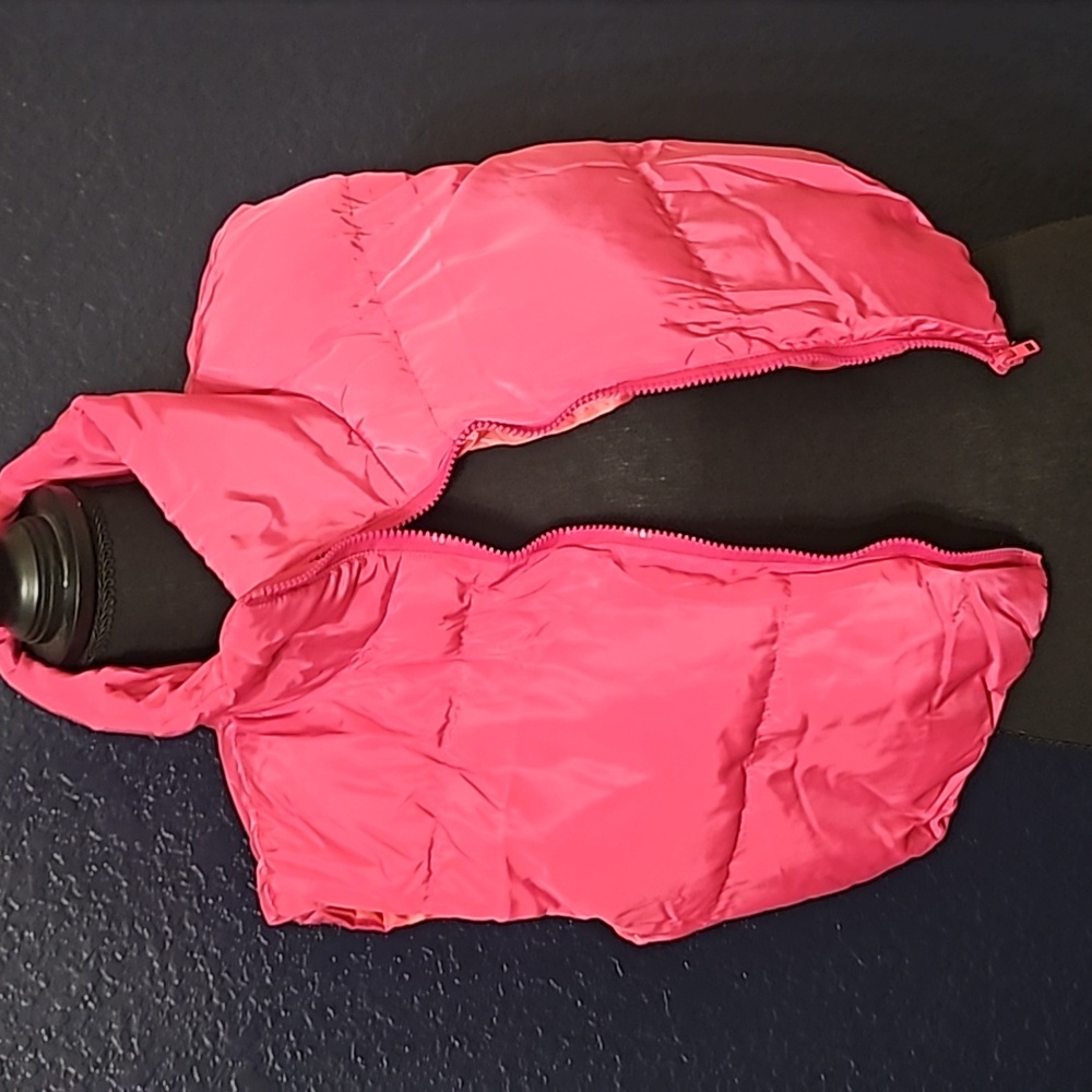 Pink puffer vest